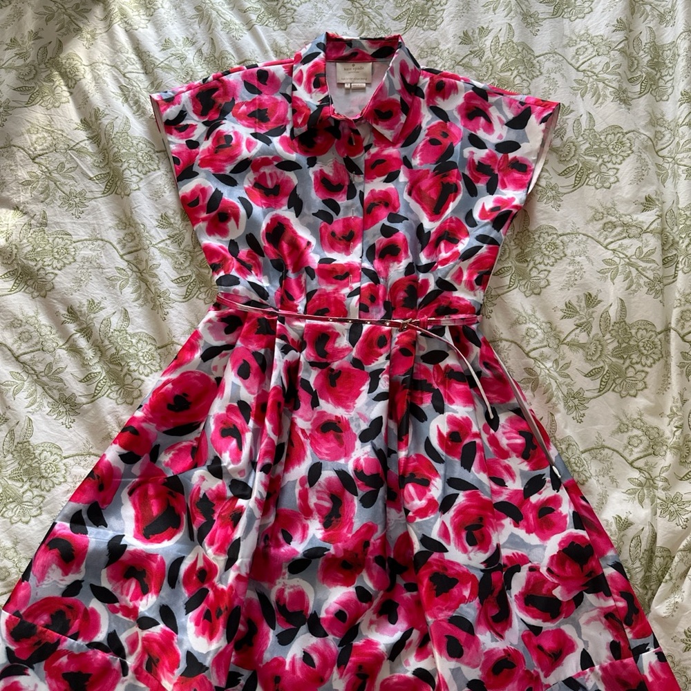 Kate Spade Floral Print Dress with Belt
